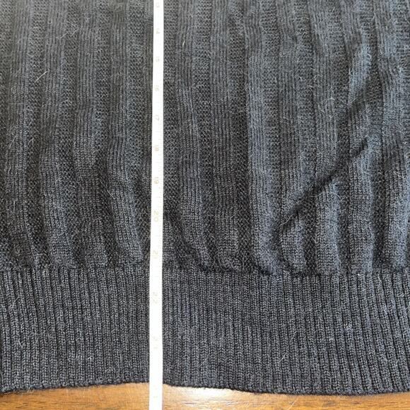 Northern Isles Premium Men’s L Black Alpaca Wool 1/4 Button Pullover Sweater - Picture 7 of 7